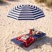 Parasol ogrodowy, plażowy, łamany Outtec - ciemny granat/paski