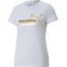 Koszulka damska ESS+ Metallic Logo Tee Puma - biała/złota