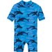 Kombinezon kąpielowy juniorski Baby Suit S/S AOP Color Kids - niebieski