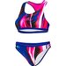 Strój kąpielowy damski Racerback Bikini Aquafeel - różowy/niebieski