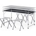 Zestaw turystyczny składany dla 4 osób: stół + krzesła Outtec WYPRZEDAŻ - black-silver