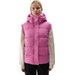 Kurtka puchowa damska z odpinanymi rękawami TDJAF470 2w1 4F - różowy