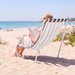 Leżak plażowy, ogrodowy Relaxo Outtec WYPRZEDAŻ - czarne/paski