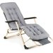 Leżak ogrodowy z poduszką i zagłówkiem Luverno - szary