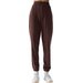 Spodnie dresowe damskie 4FWSS24TTROF665 4F - ciemny brązowy