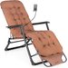 Leżak ogrodowy z poduszką i uchwytem Luverno - brązowy