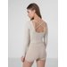 Longsleeve damski H4Z22 TSDL019 4F - beżowa