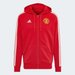 Bluza męska Manchester United 3-Stripes Full-Zip Hoodie Adidas