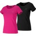 Koszulki damskie 4FSS23TTSHF580 2szt 4F - różowa/czarna