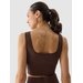 Bezrękawnik, crop top damski 4FWSS24TSLEF072 4F - ciemny brązowy