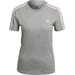 Koszulka damska Loungewear Essentials Slim 3-Stripes Tee Adidas - medium grey heather/white
