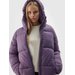 Płaszcz puchowy damski TDJAF475 4F - ciemny fiolet