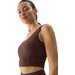 Bezrękawnik, crop top damski 4FWSS24TSLEF072 4F - ciemny brązowy