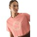 Koszulka, crop top damski 4FWSS24TTSHF1266 4F - łososiowy