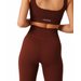 Legginsy bezszwowe damskie Rib Seamless Carpatree - Currant Brown