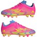 Buty piłkarskie, korki F50 Club FG/MG Jr Adidas - Lucid Pink/Lucid Lemon/Blue Fusion