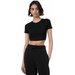 Koszulka, crop-top damski 4FSS23TTSHF345 4F - czarna