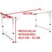 Stolik turystyczny składany kempingowy 120x60x70/62/55cm+4 krzesła+półka Royokamp