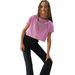 Koszulka, crop top dziewczęcy 4FJWSS24TTSHF1151 4F - jasny róż