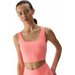 Bezrękawnik, crop top damski 4FWSS24TSLEF072 4F - koral neon