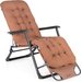 Leżak ogrodowy z poduszką i zagłówkiem Luverno - brązowy