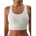 Biustonosz sportowy damski 4FWSS24TFTSF705 4F - złamana biel