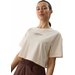 Koszulka, crop top damski 4FWSS24TTSHF1357 4F - kremowy
