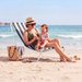 Leżak plażowy, ogrodowy Relaxo Outtec WYPRZEDAŻ - czarne/paski